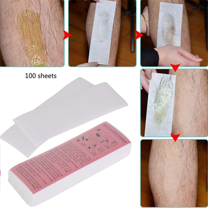100pcs Women Men Nonwoven Hair Removal Wax Paper Body Leg Arm Hair Removal Wax Strip Paper Roll - Hair Care & Styling - British D'sire