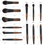 12-in-1 Mini Cosmetic Brush Short Handle Powder Brush Set Facial Makeup Tool(B Type) - Powder Brush Set Facial Makeup - British D'sire