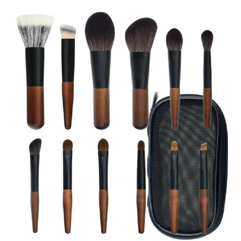 12-in-1 Mini Cosmetic Brush Short Handle Powder Brush Set Facial Makeup Tool(B Type) - Powder Brush Set Facial Makeup - British D'sire