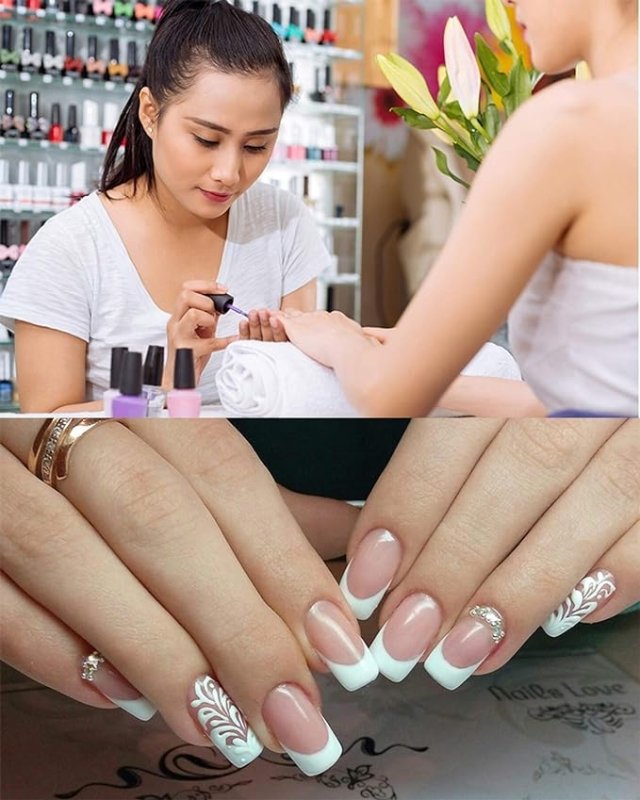 13Pcs Acrylic Nail kit, Acrylic Powder Set, Acrylic Powder and Liquid Set for Beginners, Nails Kit Acrylic Full Set for Nail Extension wirh Nail Glue Nail Tip for Home Salon (A) - British D'sire Main image