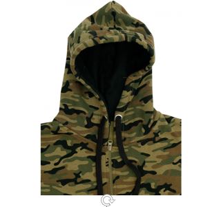 16Sixty Men’s Camouflage Zipper Hoodie Olive Green - Men's Hoodies & Sweatshirts - British D'sire