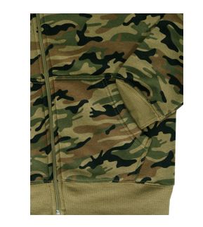 16Sixty Men’s Camouflage Zipper Hoodie Olive Green - Men's Hoodies & Sweatshirts - British D'sire