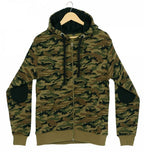 16Sixty Men’s Camouflage Zipper Hoodie Olive Green - Men's Hoodies & Sweatshirts - British D'sire