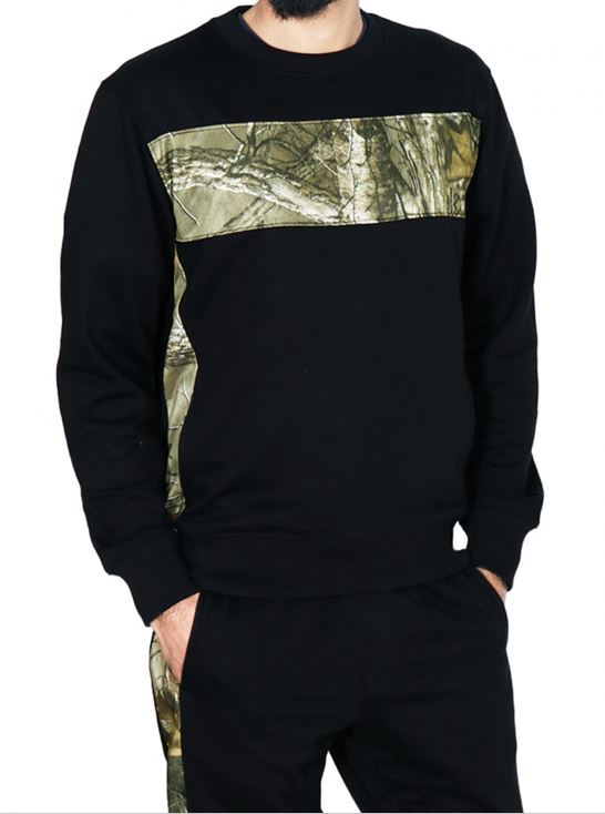 16Sixty Men's Contrast Panel Tracksuit Olive Green & Black - Men's Hoodies & Sweatshirts - British D'sire Main image