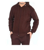 16Sixty Men's Pleated Zip Up Tracksuit Chocolate Brown - Men's Hoodies & Sweatshirts - British D'sire