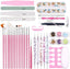 1Set Nail Art Files Buffer Sanding Kit Cuticle Pusher Cutter Dead Skin Remover Dotting Pen Cleaning Brush Manicure Tool Nail Manicure Set Tools - British D'sire