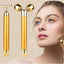 2 in 1 Face Massager Roller Gold Facial Massager, Electric 3D Face Roller and T Shape Arm Eye Nose Head Massager Instant Face Lift anti Wrinkles - Skin Care Kits & Combos - British D'sire