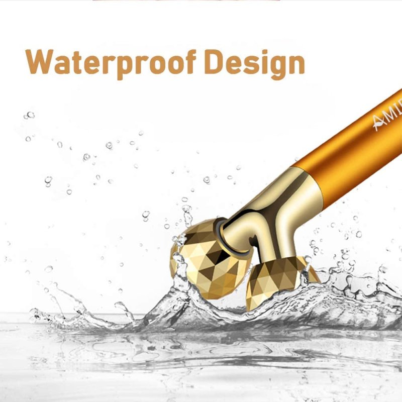 2 in 1 Face Massager Roller Gold Facial Massager, Electric 3D Face Roller and T Shape Arm Eye Nose Head Massager Instant Face Lift anti Wrinkles - Skin Care Kits & Combos - British D'sire