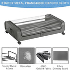 2 Pack Under Bed Storage with Wheels Lid 48L Rolling Metal Frame Underbed Containers Clear Window Storage Bag Box Organization Home Bedroom Organizer Drawer Bin for Clothes Shoes Toys Blankets Grey - British D'sire
