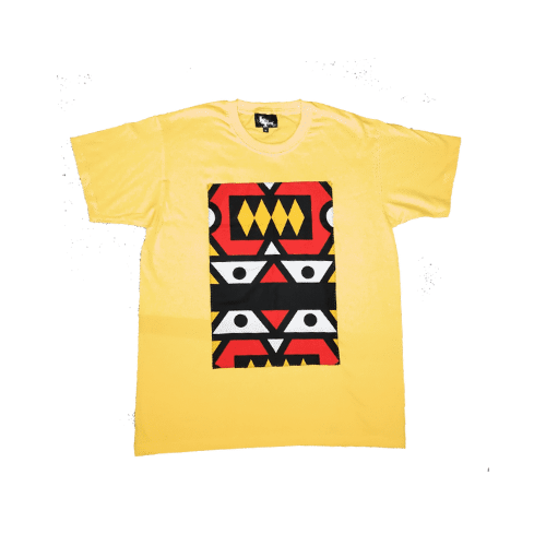 Kids T-shirt in Yellow with Samakaka print - British D'sire