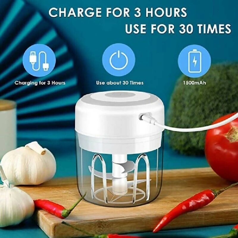 250ML Electric Garlic Food Chopper Vegetable Chopper Grinder Blender Crusher - Kitchen Accessories - British D'sire