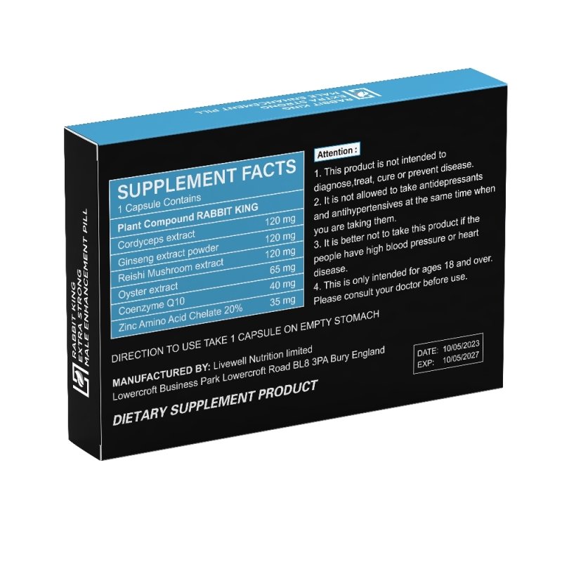 2X Rabbit King Male Performance Enhancer Extra Strong Fast Acton Supplement 10 Capsules 500mg - Supplement - British D'sire