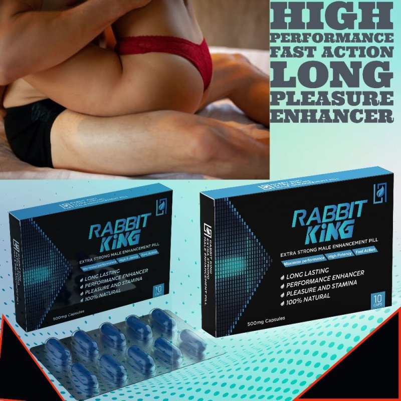 2X Rabbit King Male Performance Enhancer Extra Strong Fast Acton Supplement 10 Capsules 500mg - Supplement - British D'sire