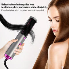 3 In 1 Hot-air Brush Hair Straightener Electric Hair Dryer Blow Dryer Hair Curling Iron Brush Hairdryer Hairstyling Tools - Hair Care & Styling - British D'sire