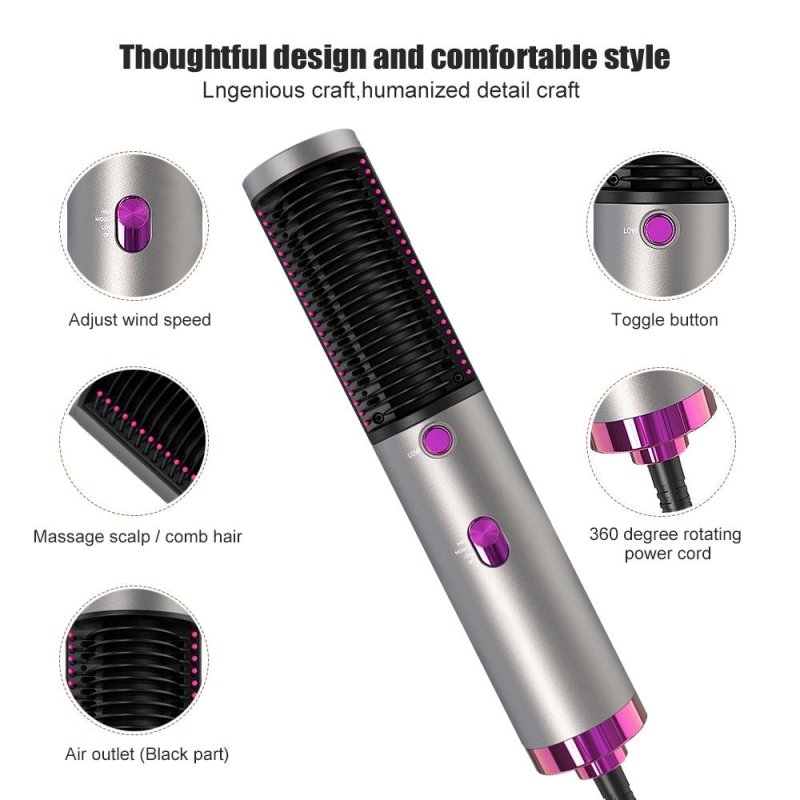 3 In 1 Hot-air Brush Hair Straightener Electric Hair Dryer Blow Dryer Hair Curling Iron Brush Hairdryer Hairstyling Tools - Hair Care & Styling - British D'sire