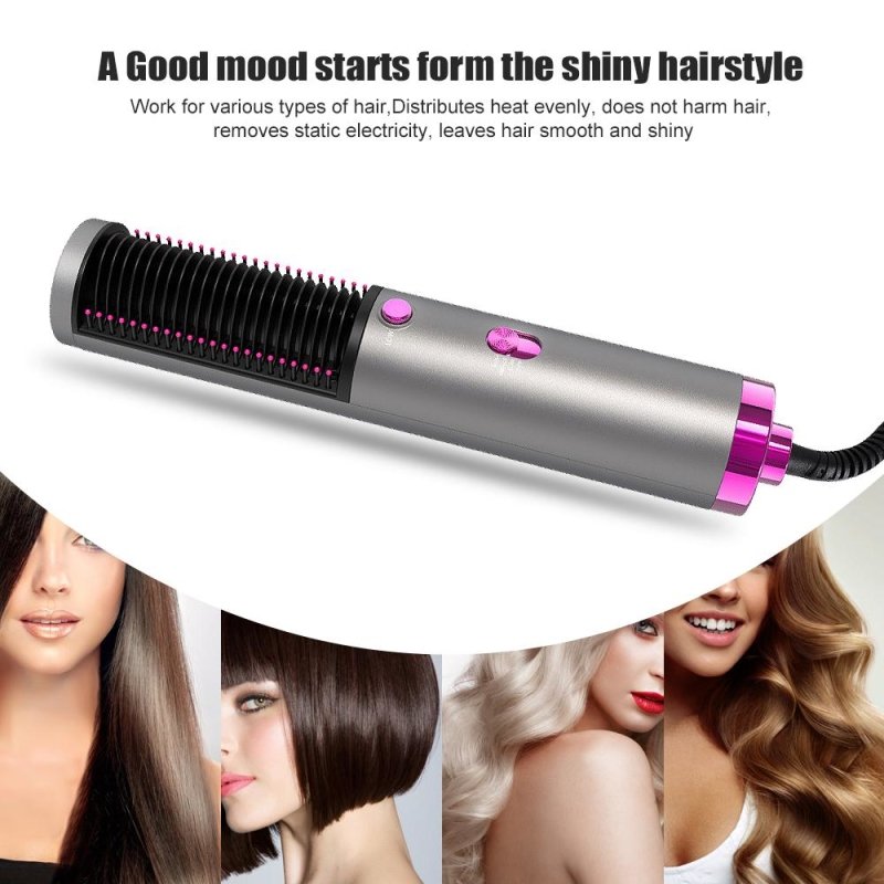 3 In 1 Hot-air Brush Hair Straightener Electric Hair Dryer Blow Dryer Hair Curling Iron Brush Hairdryer Hairstyling Tools - Hair Care & Styling - British D'sire