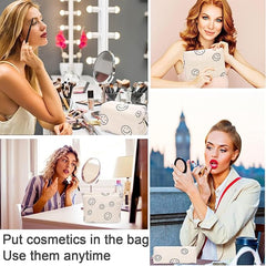 3 Pcs Corduroy Cosmetic Bag,Smile Cosmetic Bag,Travel Portable Cosmetic Bag,Ladies Cosmetic Bag,Smile Print Makeup Bag for Women - British D'sire