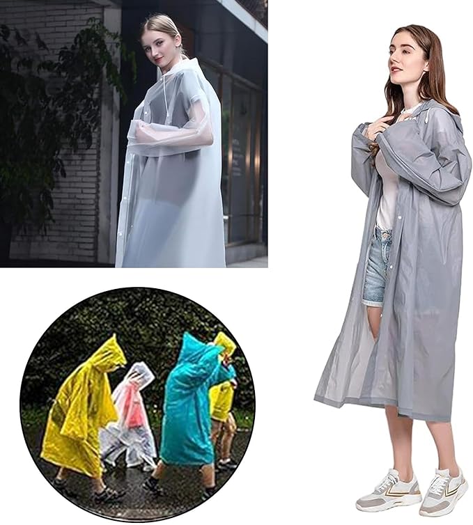 3 Pieces Travel Raincoat, Cape Coat, Hooded Rain Poncho, Waterproof Fleece Poncho, Outdoor Rain Gear, Unisex, Reusable Lightweight Raincoat, Suitable for Camping, Hiking and Other Outdoor Activities. - British D'sire