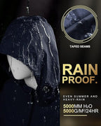 33,000ft Women's Rain Jacket Lightweight Hooded Long Rain Coat Waterproof Jacket Ladies Packable Functional Jacket Windbreaker Breathable Active Outdoor Coats - British D'sire