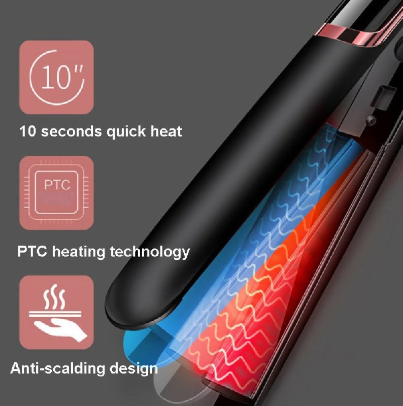 35W 2 In 1 Curling and Straightening Dual-use Electric Splin,Specification: UK Plug (Black) - Clothing & Beauty - British D'sire