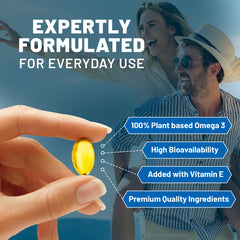 Prowise Vegan Omega-3 DHA from Algae Oil | 60 Softgels with Vitamin E | 400mg DHA + 10mg Vitamin E | 100% Plant-Based | Supports Brain, Eye, and Joint Health | Pure & Sustainable Sourced - British D'sire