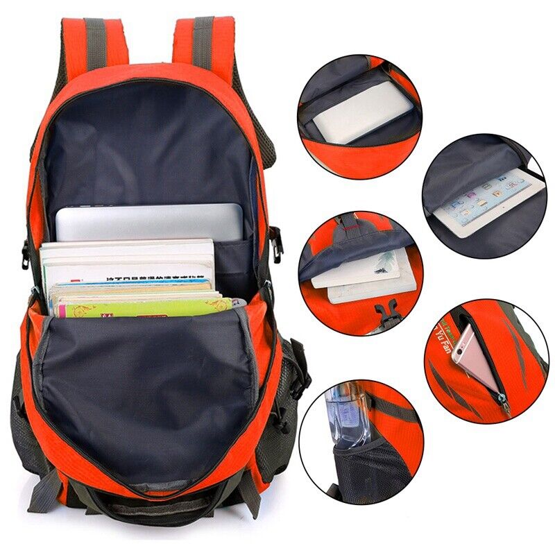 40L Waterproof Large Bag Backpack Camping Hiking Walking Outdoor Travel Rucksack Random Color - Bags & Accessories - British D'sire