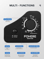 4KG Tumble Dryer with Sensor Dry, FOHERE 1200W Compact Vented Tumble Dryer with Exhaust Duct & Stainless Steel Tub, Control Panel Downside Easy Control for 5 Automatic Drying Mode, Black - British D'sire