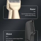 5 In 1 Haircut Digital Display Water Washing Shaver Nose Hair Electric Push Shear Set (Silver) - Electric Push Shear Set - British D'sire