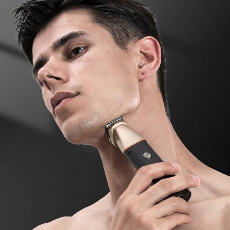 5 In 1 Haircut Digital Display Water Washing Shaver Nose Hair Electric Push Shear Set (Silver) - Electric Push Shear Set - British D'sire