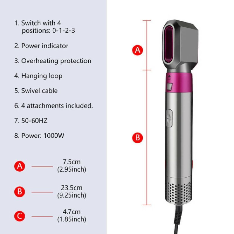 5 In 1 Hot Air Comb Automatic Curling Iron Square Model Hair Styling Comb Curling And Straightening, Plug: UK Plug - Comb Curling And Straightening - British D'sire