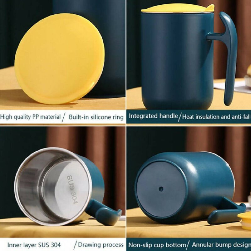 500ML Stainless Steel Leakproof Insulated Thermal Travel Coffee Mug Cup Flask Random Color - Glasswares & Drinkwares - British D'sire