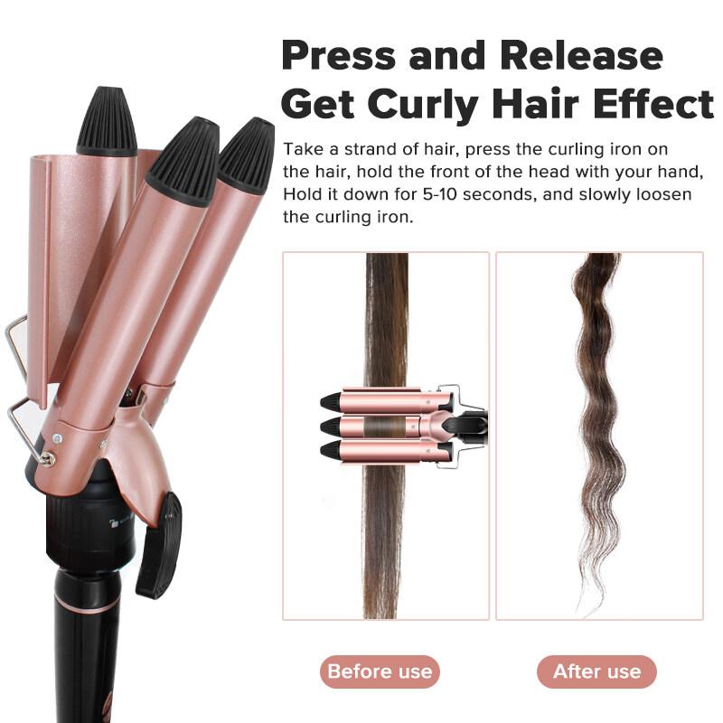 6 In 1 Curling Wands Hair Curling Iron Machine Ceramic Hair Curler Multi-size Roller Heat Resistant Glove Styling Set - Hair Care & Styling - British D'sire