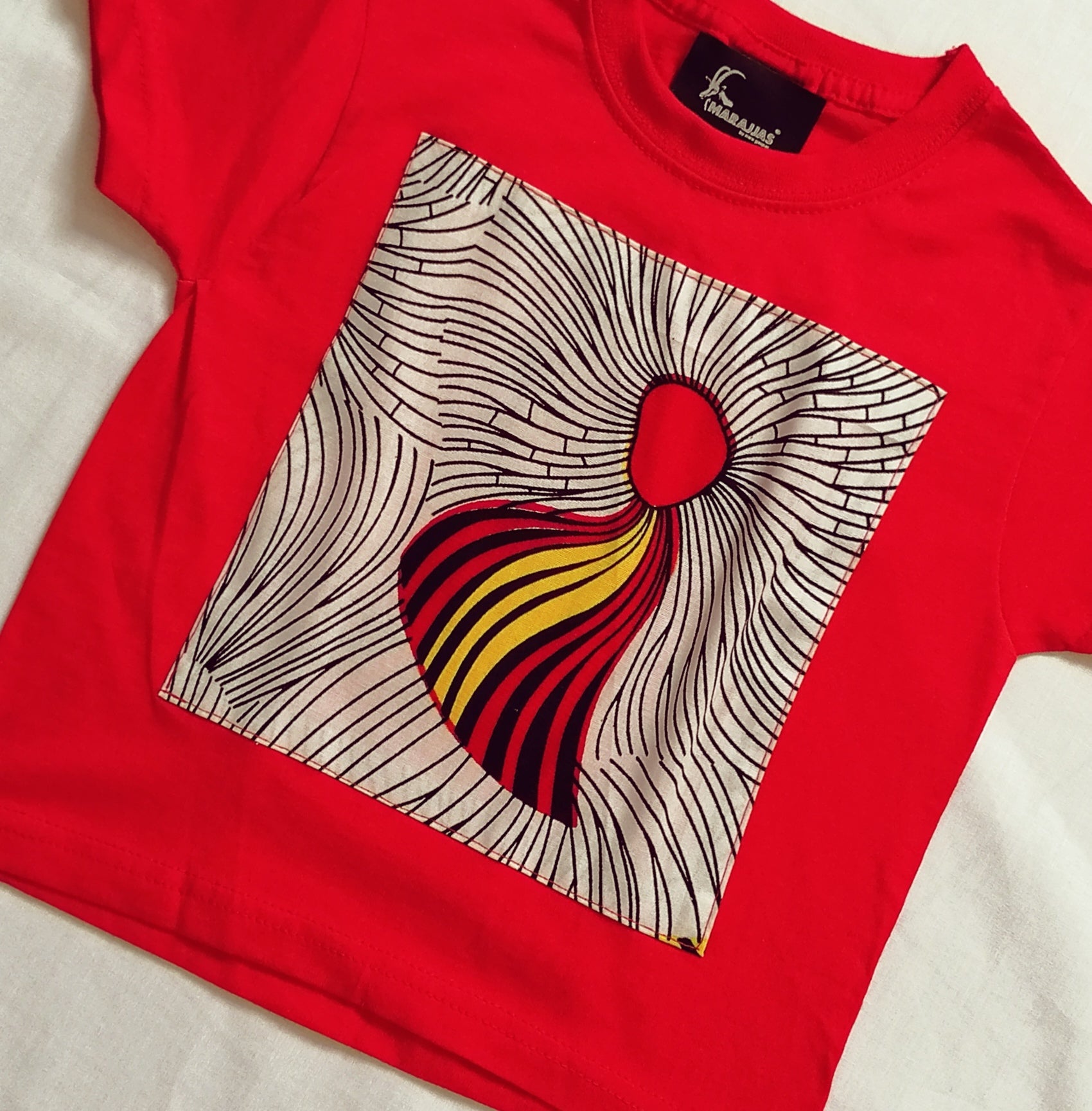 T-shirt in red with Ankara - British D'sire