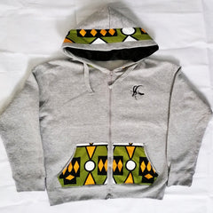 Grey Zip up Afrodie - British D'sire
