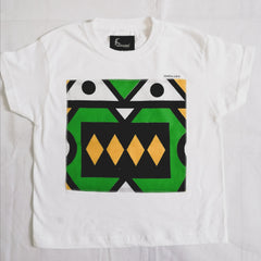 Kids T-shirt in White with green Samakaka - British D'sire