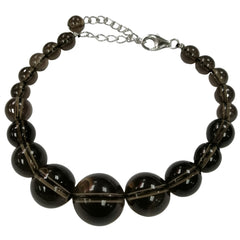 Pearlz Gallery Ladies Smoky Quartz Round Bracelet (Brown) - Bracelets & Bangles - British D'sire