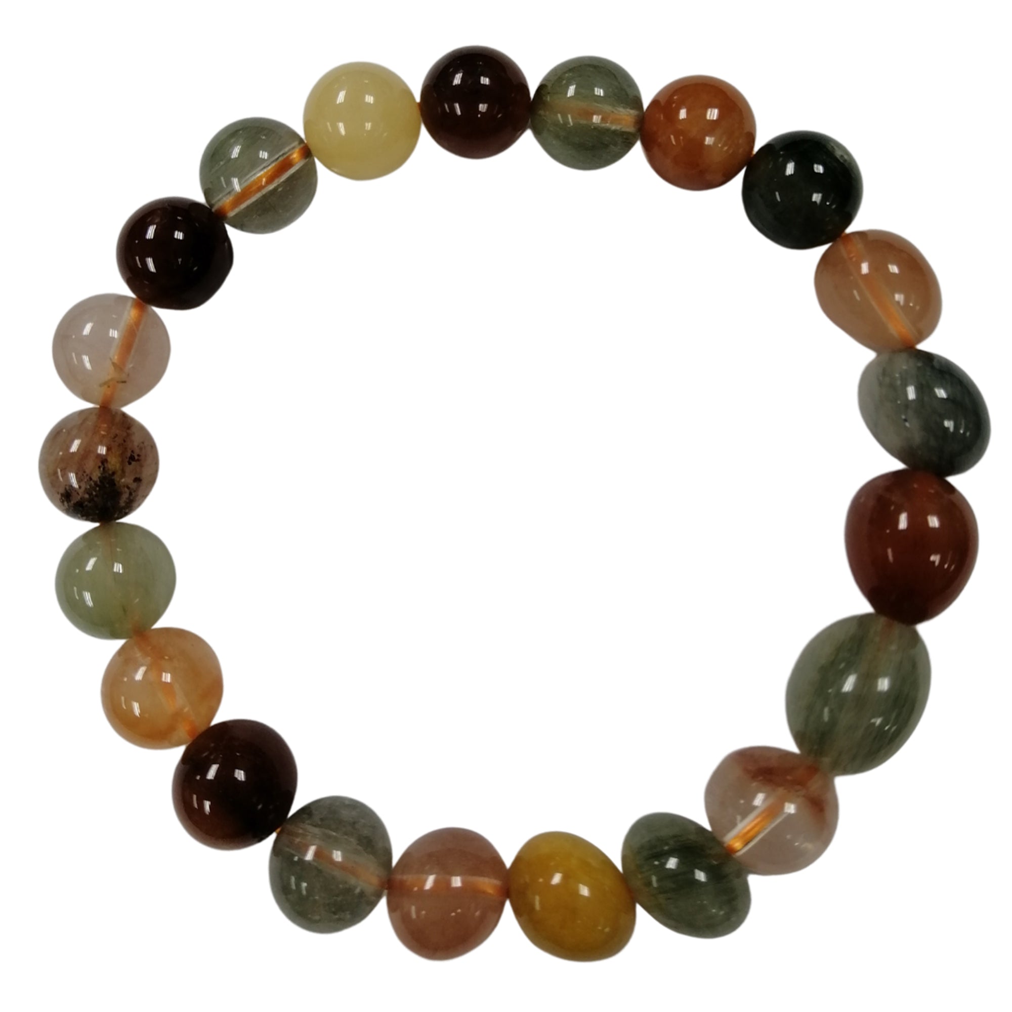 Pearlz Gallery Ladies Round Multi Rutilaited Quartz Bracelet - Necklaces & Pendants - British D'sire