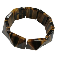 Pearlz Gallery Pyramid Yellow Tiger Eye Bracelet - Bracelets & Bangles - British D'sire