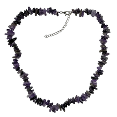Ladies Round Natural Lavender Stone Knitted Necklace