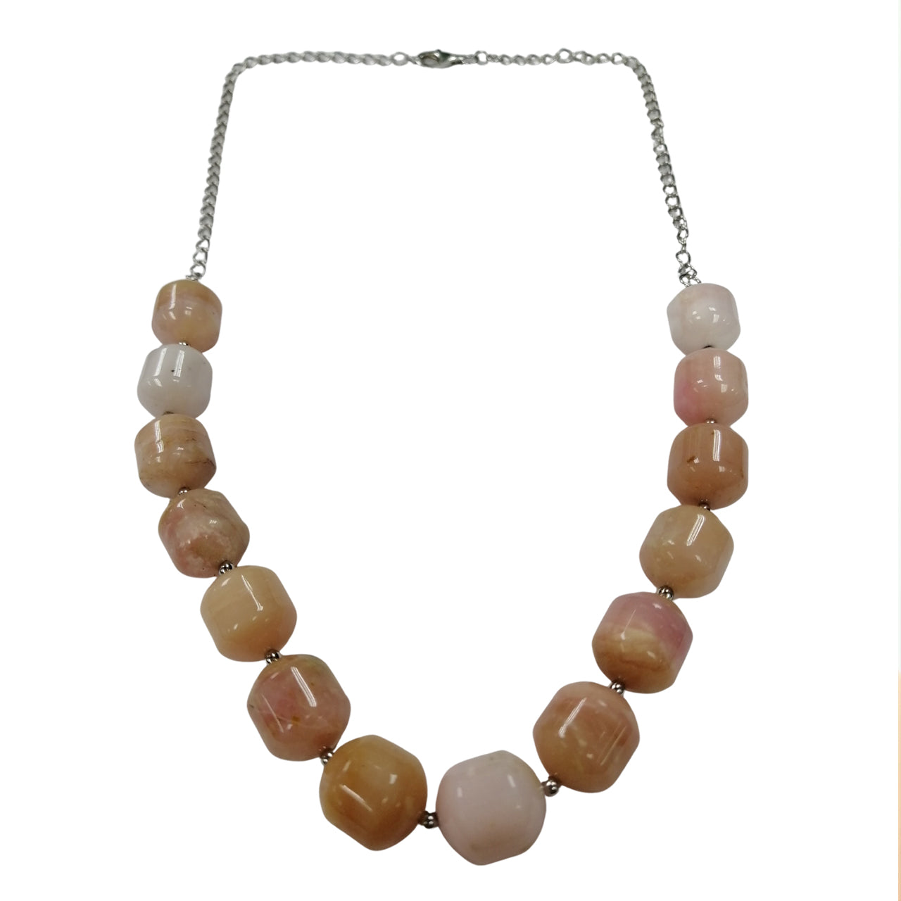 Pearlz Gallery Sterling Silver Pink Opal Lobster Clasp Necklace - Necklaces & Pendants - British D'sire Main image