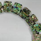 Pearlz Gallery Round 4mm Rectangle Black Onyx & Abalone Necklace - Necklaces & Pendants - British D'sire