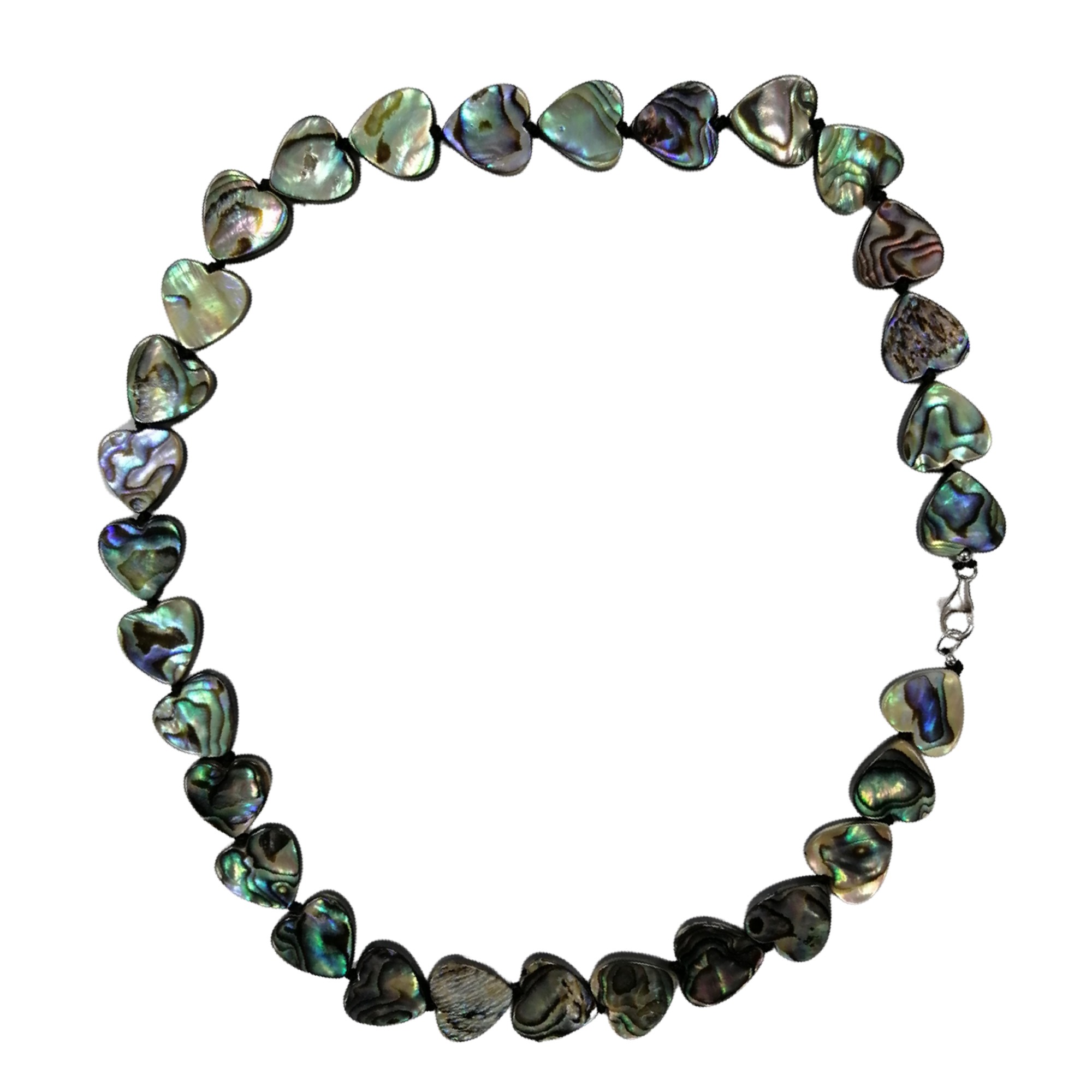 Pearlz Gallery Ladies Sterling Silver Abalone Knotted Necklace - Necklaces & Pendants - British D'sire