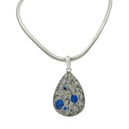 A graceful large teardrop shaped K2 Jasper statement Pendant in open back bazel setting - Necklaces & Pendants - British D'sire
