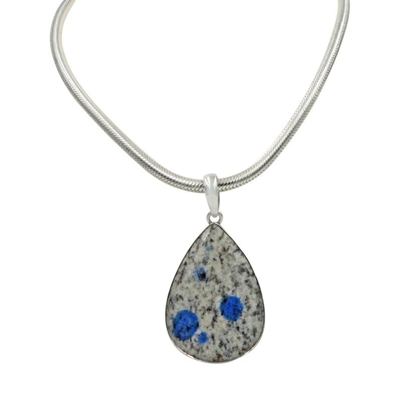 A graceful large teardrop shaped K2 Jasper statement Pendant in open back bazel setting - Necklaces & Pendants - British D'sire