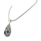 A graceful large teardrop shaped K2 Jasper statement Pendant in open back bazel setting - Necklaces & Pendants - British D'sire