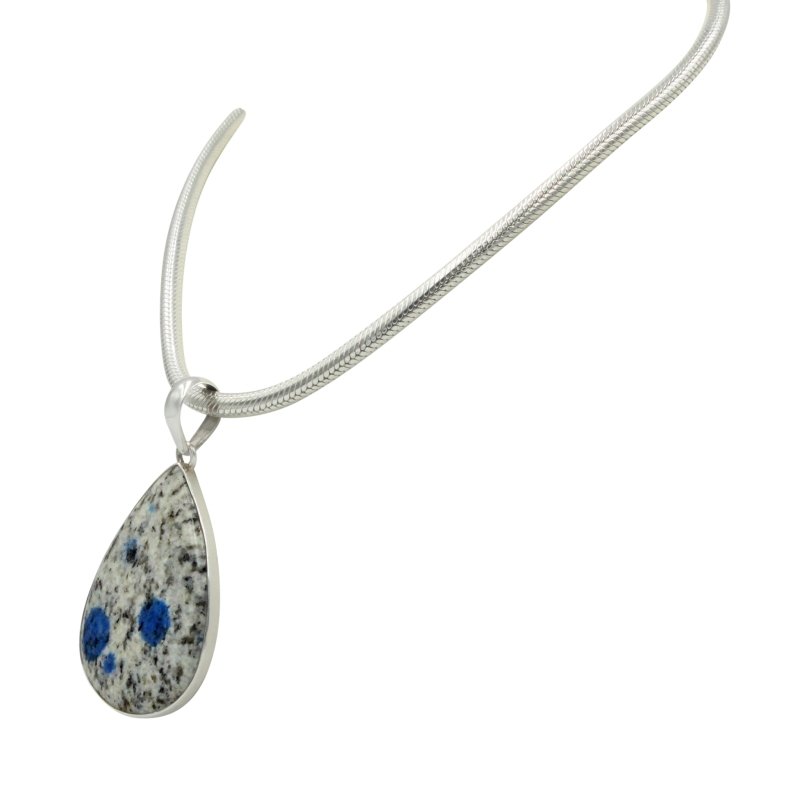 A graceful large teardrop shaped K2 Jasper statement Pendant in open back bazel setting - Necklaces & Pendants - British D'sire