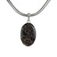 A simple Oval Shaped Turtella Agate Set on Sterling Silver Open Back bazel - Necklaces & Pendants - British D'sire