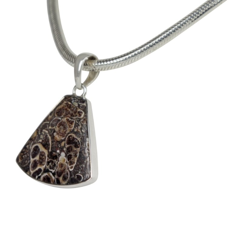 A simple Uncustomary Shape Turtella Agate Set on Sterling Silver Open Back bazel Secondary image