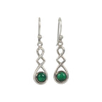A swirly, unique and elegant pair of sterling silver earrings, carrying a range of gems - Earrings - British D'sire