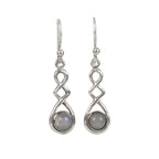 A swirly, unique and elegant pair of sterling silver earrings, carrying a range of gems - Earrings - British D'sire